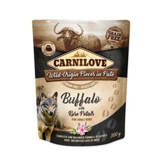 CARNILOVE - Dog pouch paté - Buffalo with Rose Blossom - Buvol s okvětními lístky růží