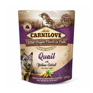 CARNILOVE - Dog pouch paté - Quail & Yellow Carrot - Křepelka s mrkví